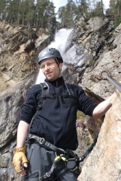 Patruckel am Jubiläumsklettersteig Lehner Wasserfall